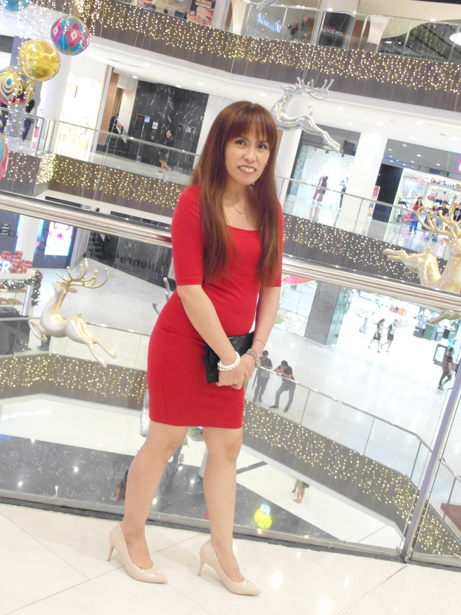 Zalora Basics Square Neck Red Dress